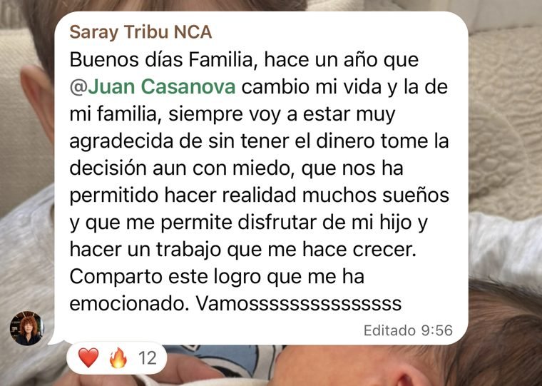 Mensaje de una alumna sobre su cambio en el último año